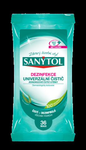 Sanytol dezinfekce univerzální čistící utěrky 36ks vůně eukalyptu (bez chlóru)
